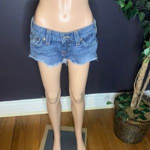 True Religion Low Rise Denim Shorts - 29